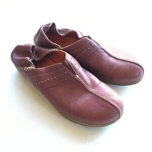 ACORN LEATHER‎ BEADED STITCH COMFORT SLIP ON MULES